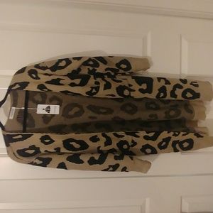 Long Sleeve Animal Print Cardigan